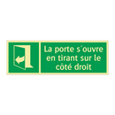 La porte s'ouvre en tirant sur le côté droit