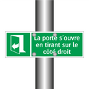 La porte s'ouvre en tirant sur le côté droit