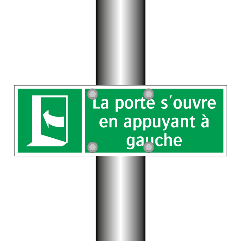 La porte s'ouvre en appuyant à gauche