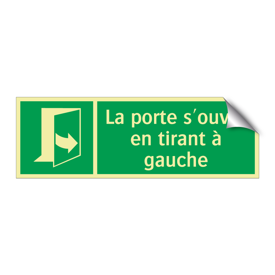 La porte s'ouvre en tirant à gauche
