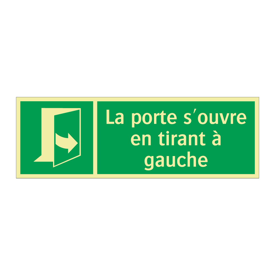 La porte s'ouvre en tirant à gauche