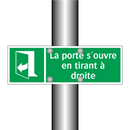 La porte s'ouvre en tirant à droite