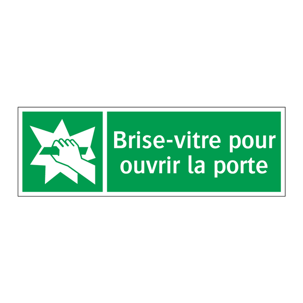 Brise-vitre pour ouvrir la porte