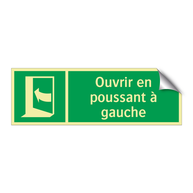 Ouvrir en poussant à gauche