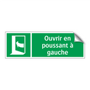 Ouvrir en poussant à gauche