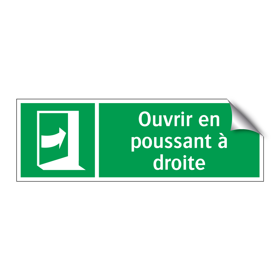 Ouvrir en poussant à droite