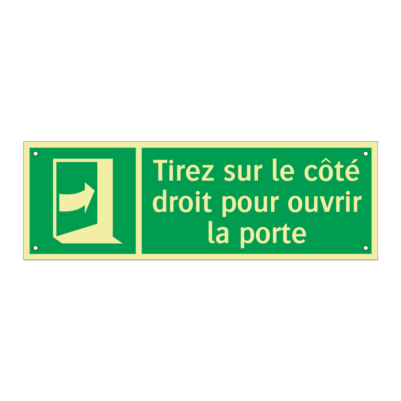 Tirez sur le côté droit pour ouvrir la porte