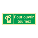 Pour ouvrir, tournez