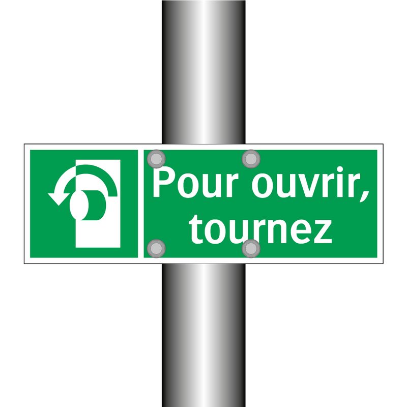 Pour ouvrir, tournez