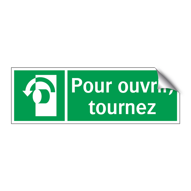 Pour ouvrir, tournez