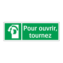 Pour ouvrir, tournez
