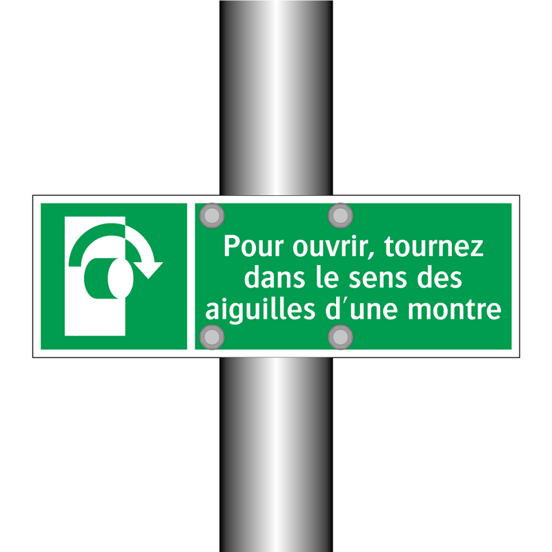 Pour ouvrir, tournez dans le sens des aiguilles d'une montre