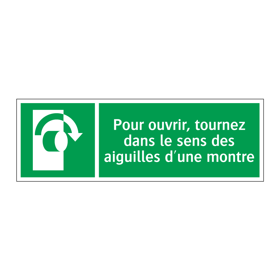 Pour ouvrir, tournez dans le sens des aiguilles d'une montre