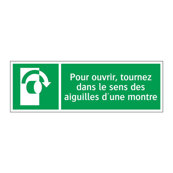 Pour ouvrir, tournez dans le sens des aiguilles d'une montre