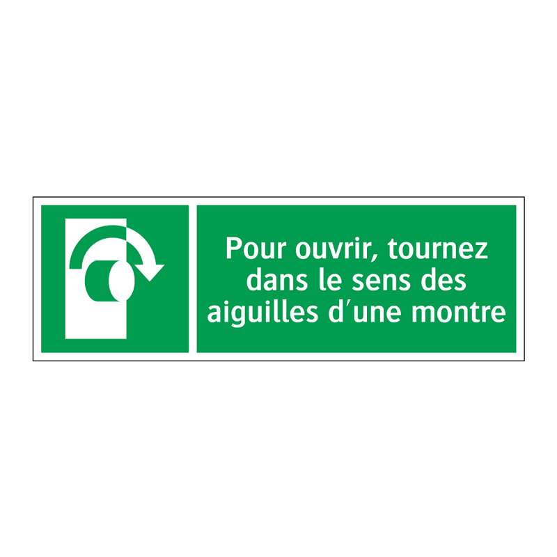 Pour ouvrir, tournez dans le sens des aiguilles d'une montre