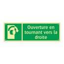 Ouverture en tournant vers la droite