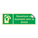 Ouverture en tournant vers la droite