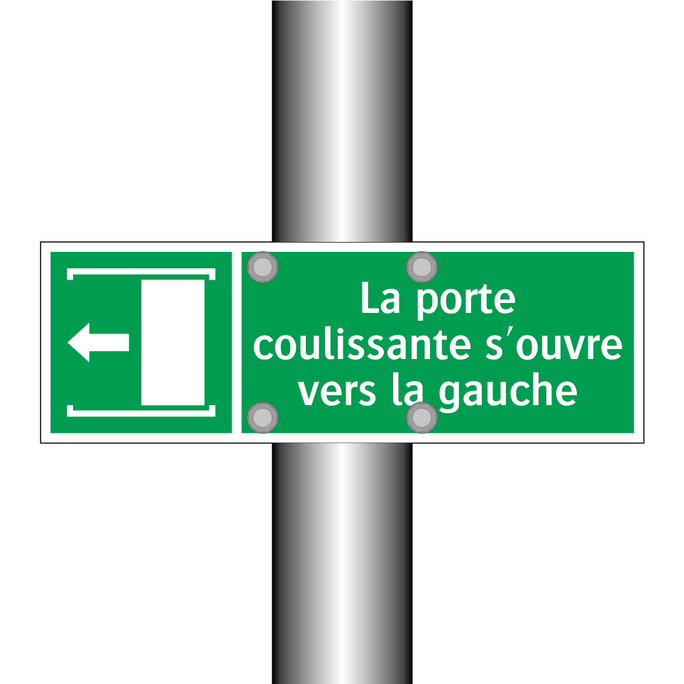 La porte coulissante s'ouvre vers la gauche