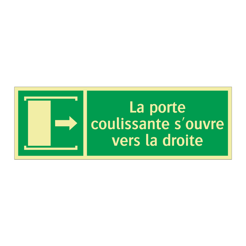 La porte coulissante s'ouvre vers la droite