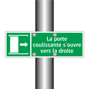 La porte coulissante s'ouvre vers la droite