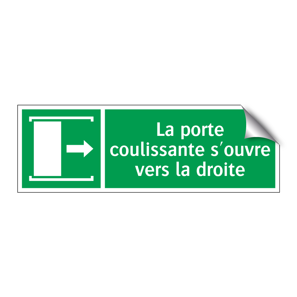 La porte coulissante s'ouvre vers la droite