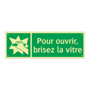 Pour ouvrir, brisez la vitre