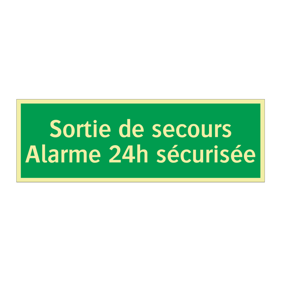 Sortie de secours Alarme 24h sécurisée