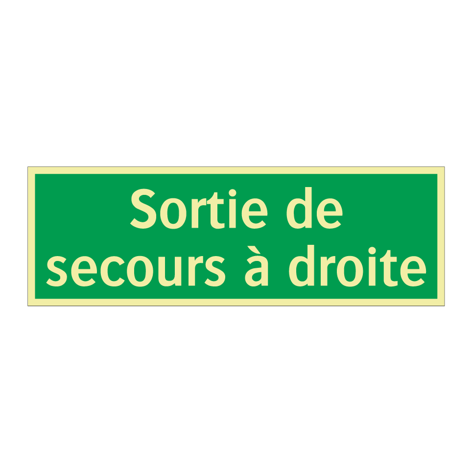 Sortie de secours à droite