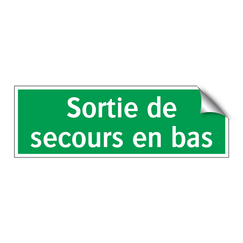 Sortie de secours en bas