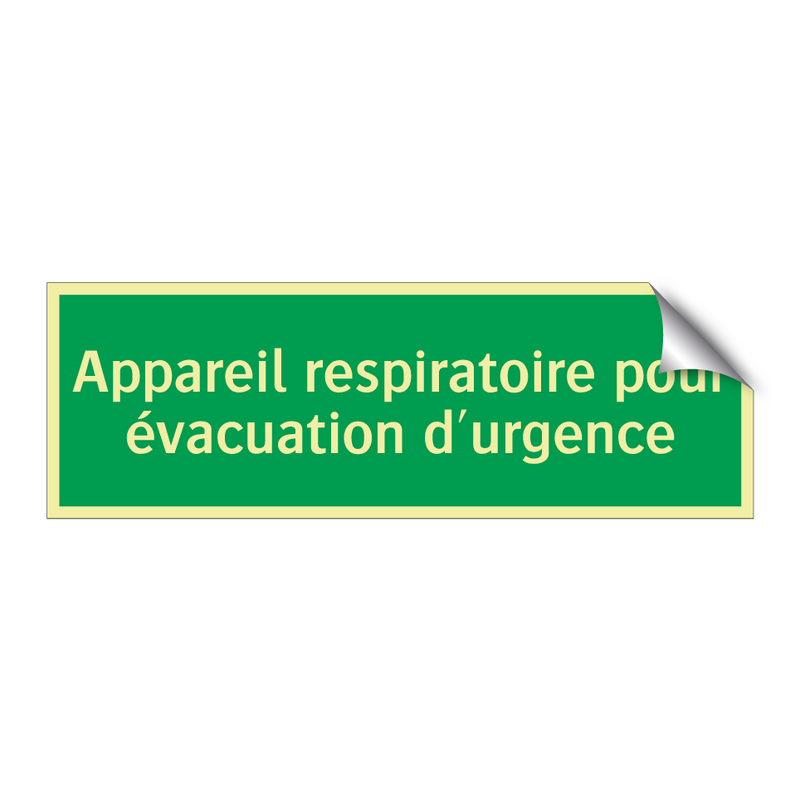 Appareil respiratoire pour évacuation d'urgence