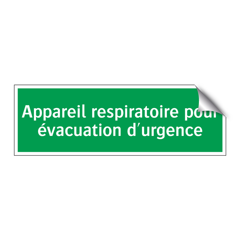 Appareil respiratoire pour évacuation d'urgence