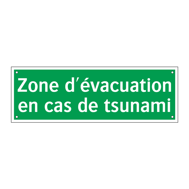 Zone d'évacuation en cas de tsunami