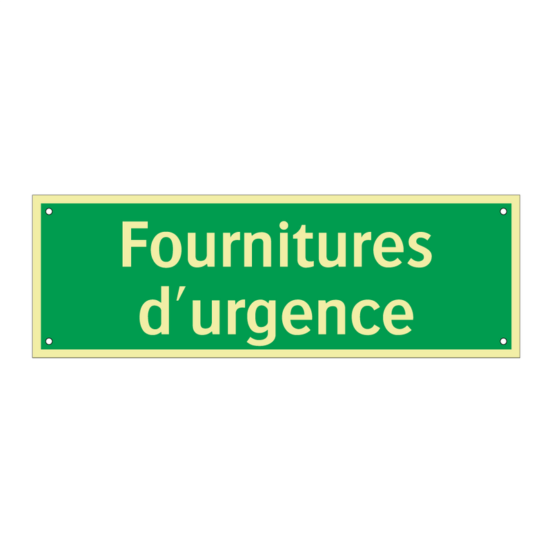 Fournitures d'urgence