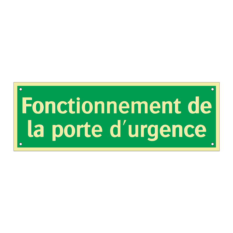 Fonctionnement de la porte d'urgence