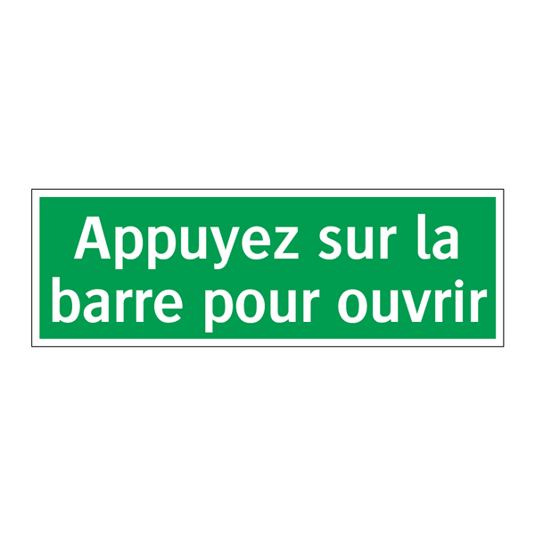 Appuyez sur la barre pour ouvrir