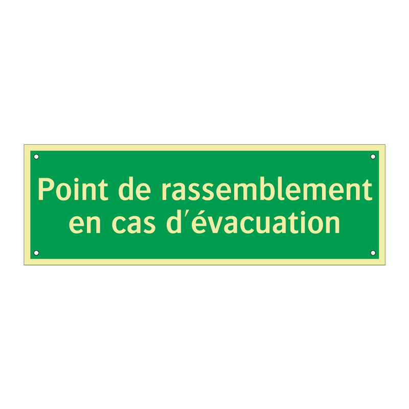 Point de rassemblement en cas d'évacuation