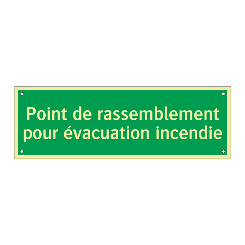 Point de rassemblement pour évacuation incendie