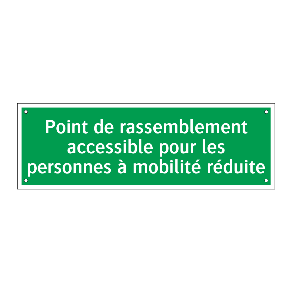 Point de rassemblement accessible pour les personnes à mobilité réduite