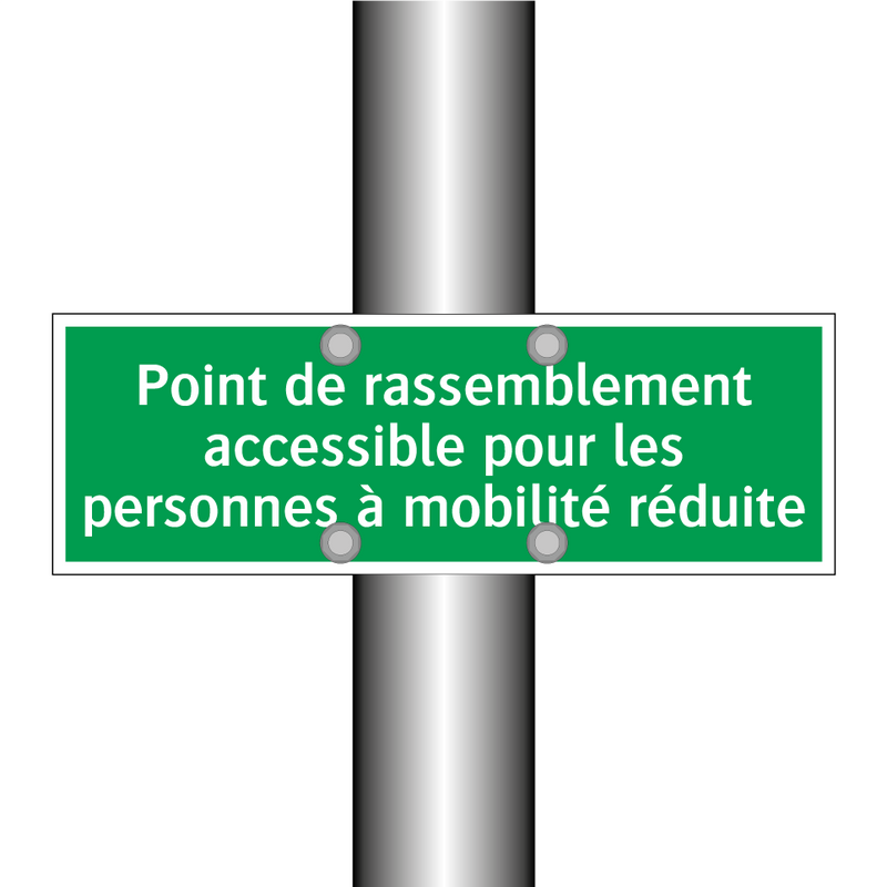 Point de rassemblement accessible pour les personnes à mobilité réduite