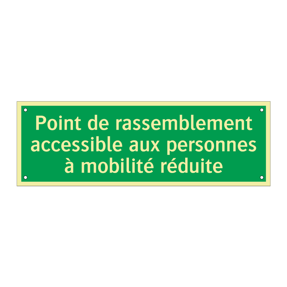 Point de rassemblement accessible aux personnes à mobilité réduite