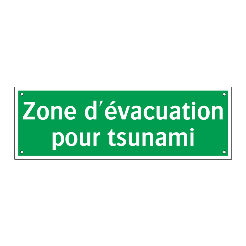 Zone d'évacuation pour tsunami