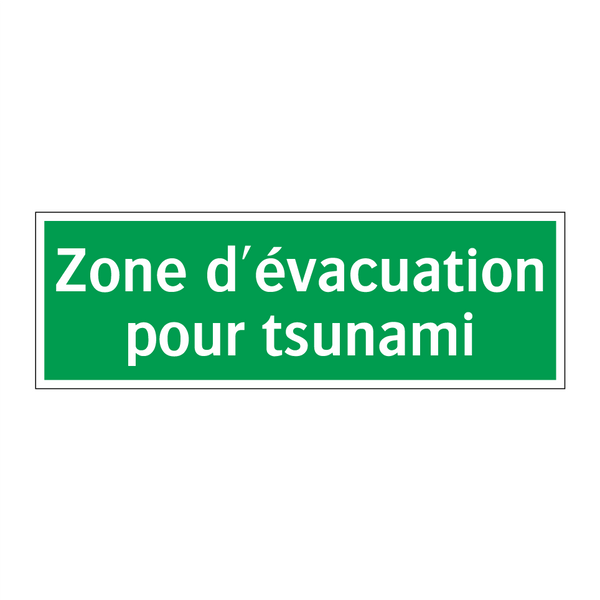 Zone d'évacuation pour tsunami