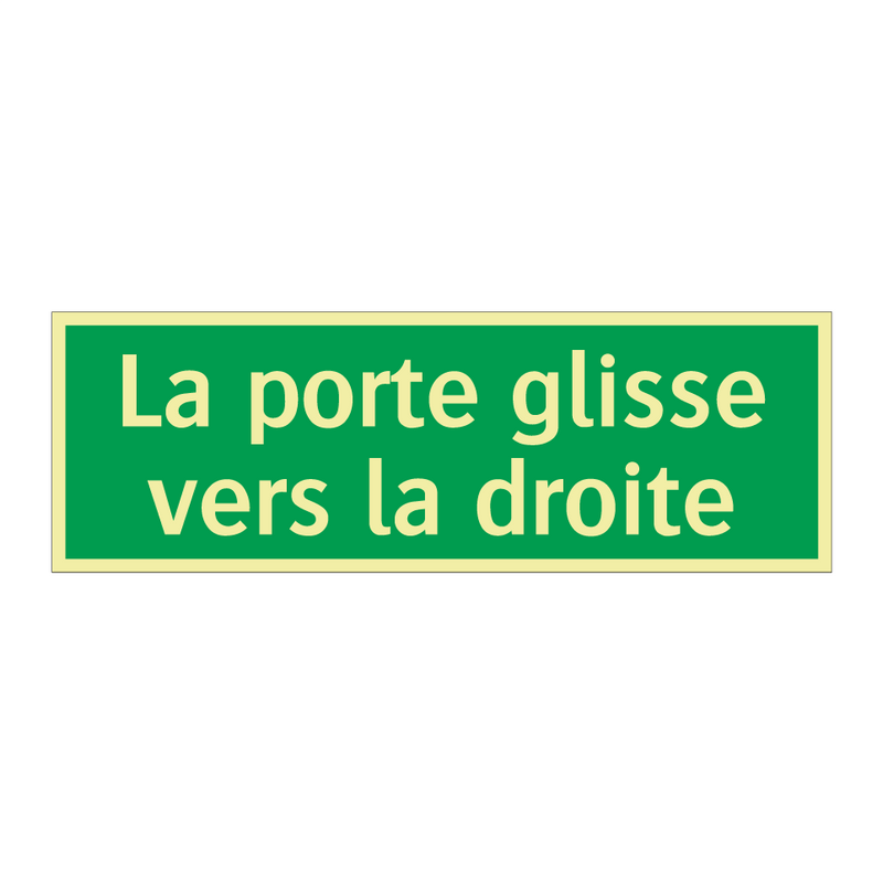 La porte glisse vers la droite