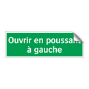 Ouvrir en poussant à gauche