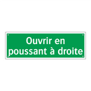 Ouvrir en poussant à droite