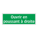 Ouvrir en poussant à droite