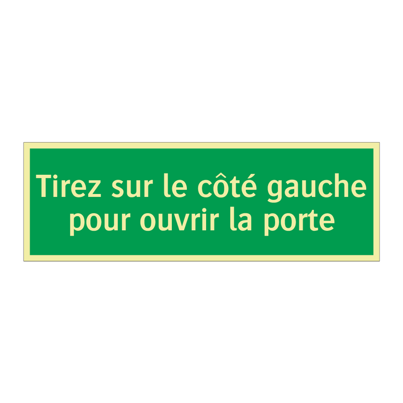Tirez sur le côté gauche pour ouvrir la porte
