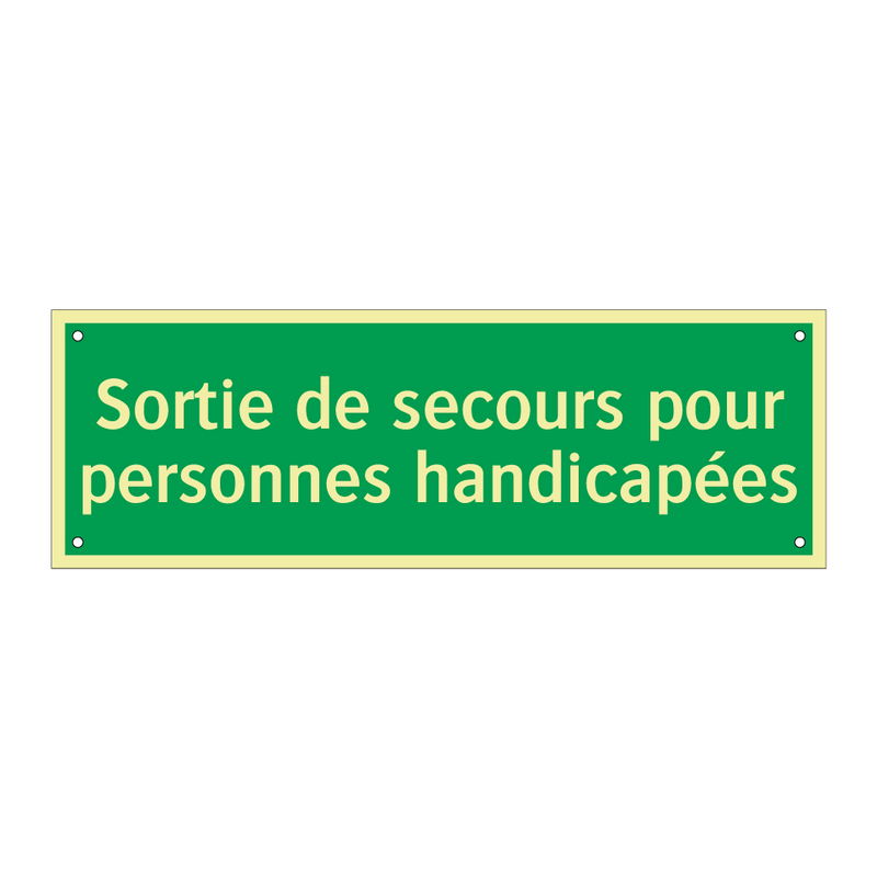Sortie de secours pour personnes handicapées