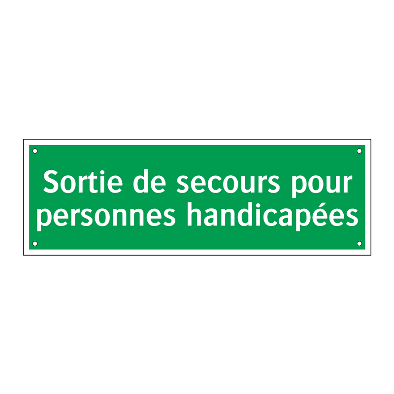 Sortie de secours pour personnes handicapées