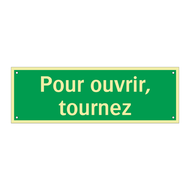 Pour ouvrir, tournez